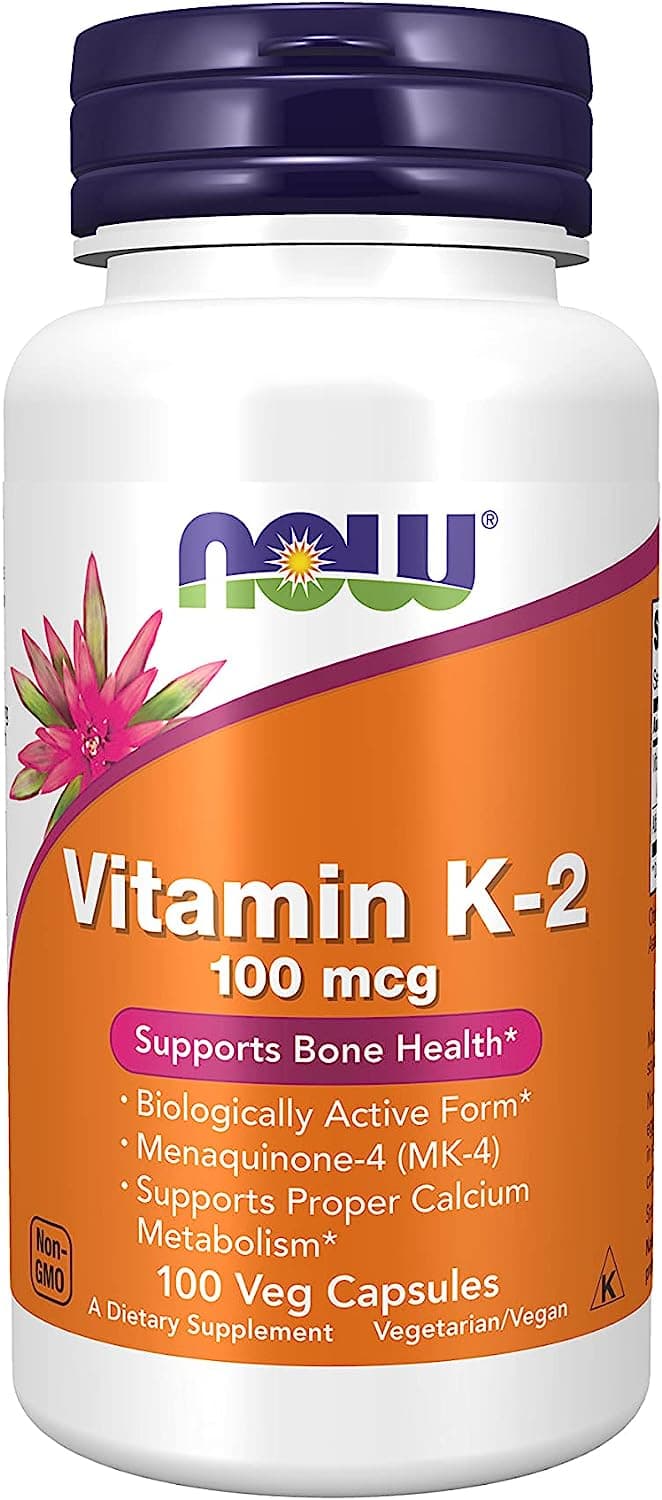 NOW Vitamin K2 MK4 100 mcg 100 Veg Capsules  ناو، فيتامين ك2 ، 100 ميكروجرام ، 100 كبسولة نباتية