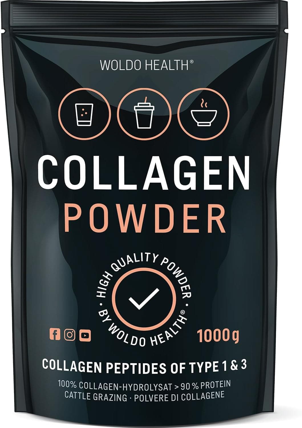 WoldoHealth Hydrolyzed Collagen Powder | For Skin & Joints | 1000 g