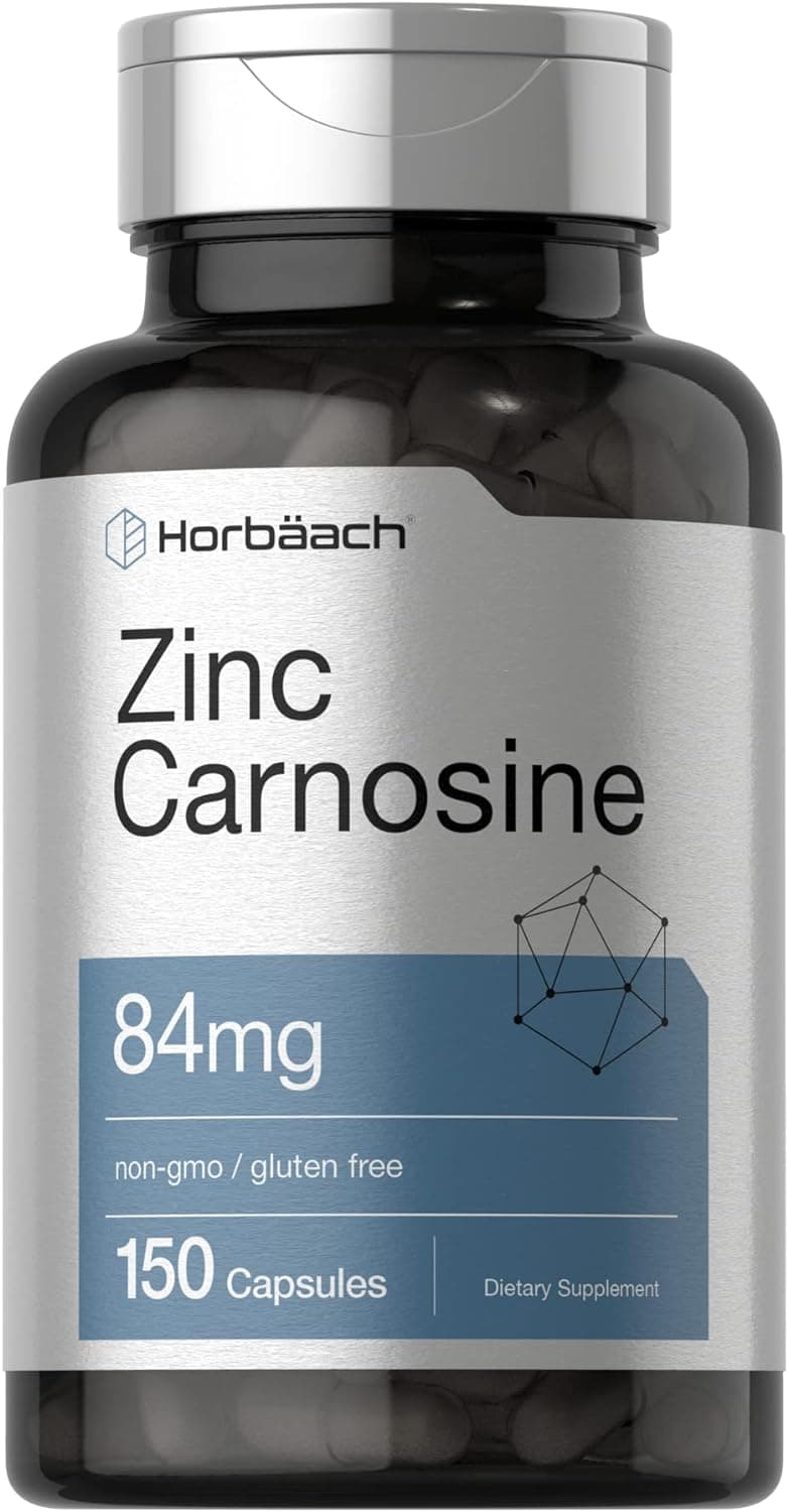 Horbaach Zinc Carnosine Supplement | 84mg per Capsule | 150 Count |   ارنوسين الزنك | 84 ملغ لكل كبسولة | 150 قطعة من هورباتش