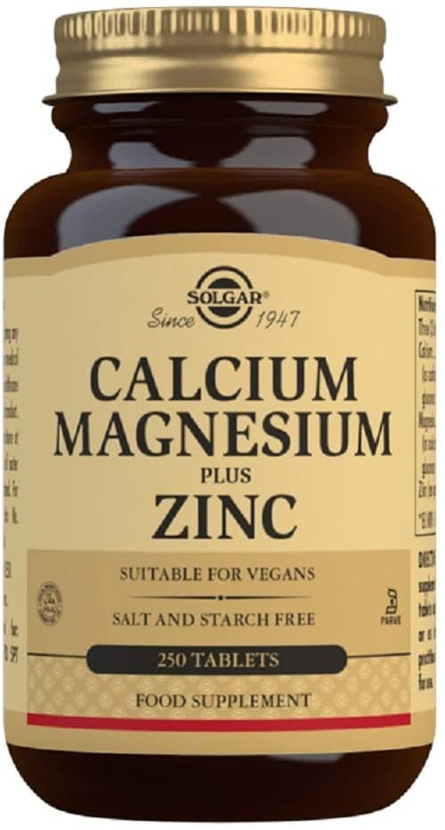 Solgar Calcium Magnesium Plus Zinc 250 Tabletsسولجر ، كالسيوم وماغنيسيوم مع الزنك ، 250 حباية