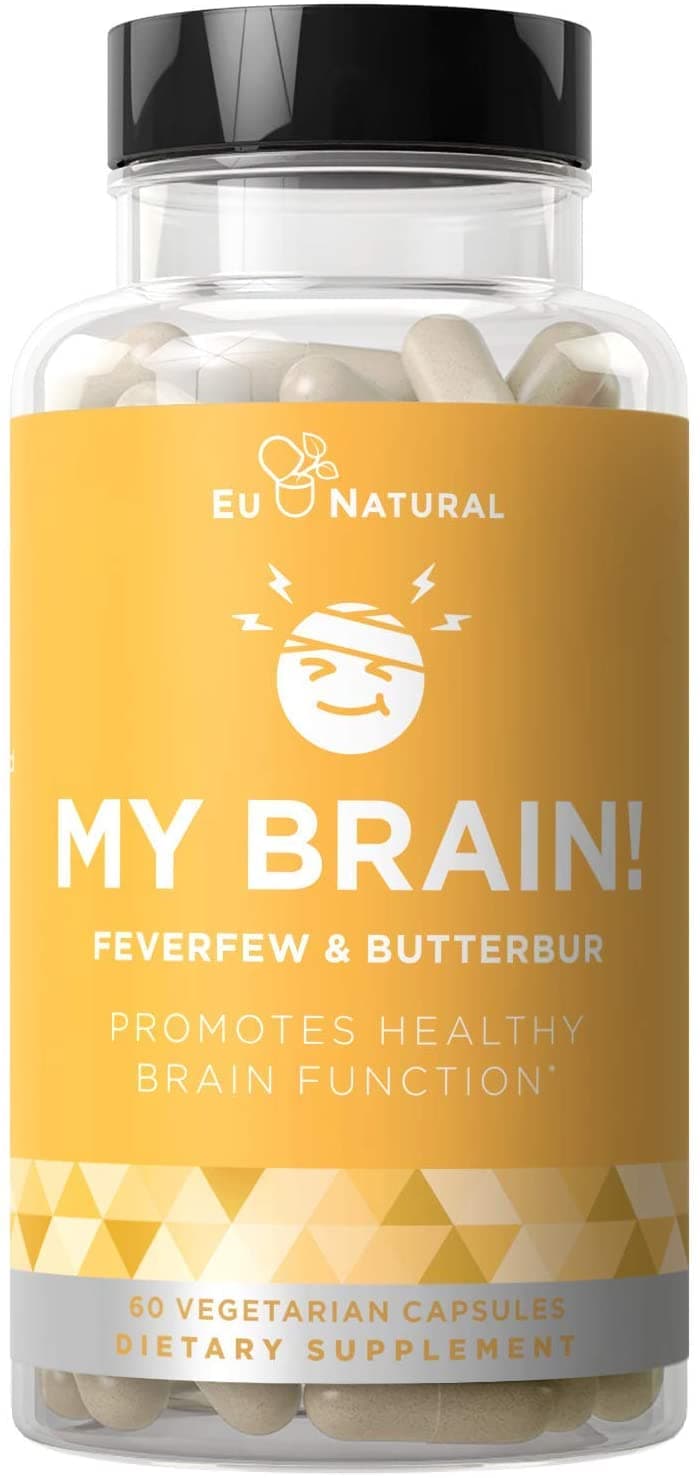 Eu Naturals My Brain Headache Vitamins – 60 Vegetarian Soft Capsules<br/>أعشاب و فيتامينات من مصدر نباتى طبيعى لعلاج نوبات الصداع بشكل سريع وفعال ،60 كبسولة نباتية