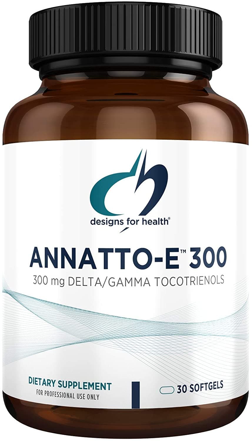 Designs for Health Annatto-E 300 - Groundbreaking Vitamin E Supplement with Delta + Gamma Tocotrienols - Cardiovascular + Antioxidant Support - Non-GMO, No Soy (30 Softgels) أناتو فيتامين ھ 300 مجم ، دلتا وجاما توكوترينول ، لصحة القلب والأوعية الدموية ، ومضاد للأكسدة ، 30 سوفت جيل