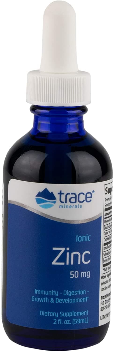 Trace Minerals Research Liquid Ionic, Zinc, 2 Ounce المعادن النادره ، أيون الزنك السائل 50 مجم ، 59 مل