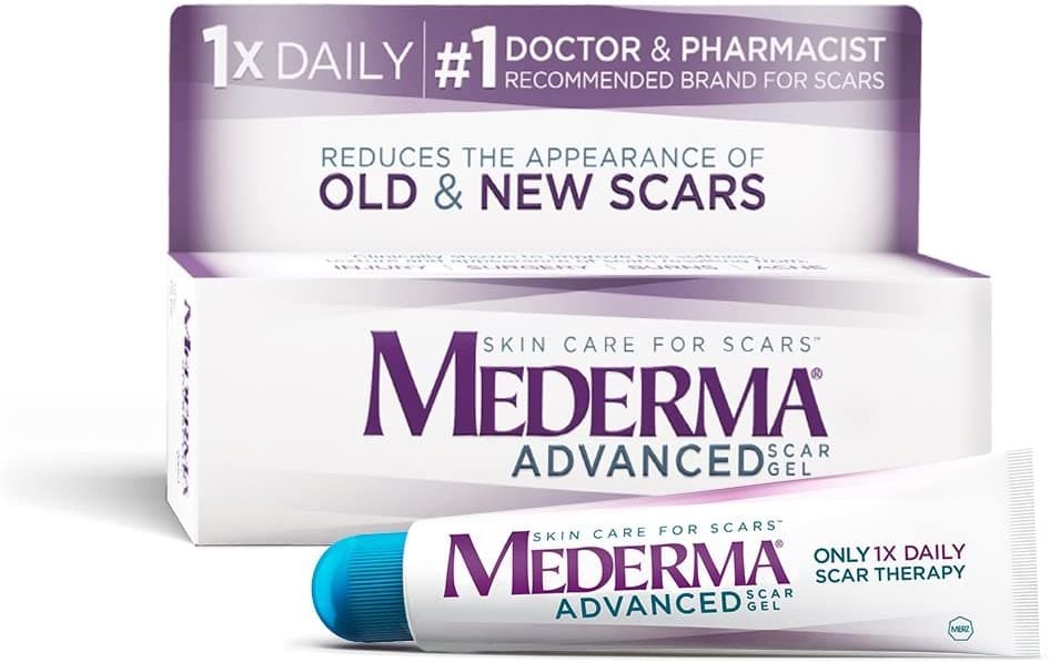 Mederma Advanced Scar Gel - 1x Daily: Use less, save more - Reduces the Appearance of Old & New Scars - #1 Doctor & Pharmacist Recommended Brand for Scars - 0.7 ounce, 0.7 Ounce جل ميديرما المتطور للندبات ، مرة واحدة يوميا (إستخدام أقل) ، يقلل ظهور الندبات القديمة والجديدة