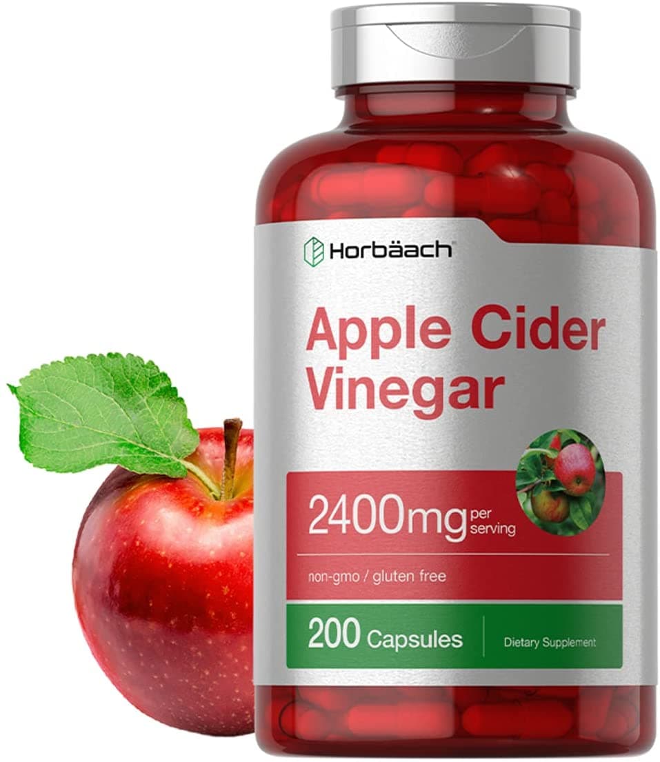Apple Cider Vinegar Capsules | 2400mg | 200 Pills | Non-GMO, Gluten Free Supplement | by Horbaach كبسولات خل التفاح | 2400 ملغ | 200 قرص | غير معدلة وراثيًا، مكمل غذائي خالٍ من الغلوتين | من هورباتش