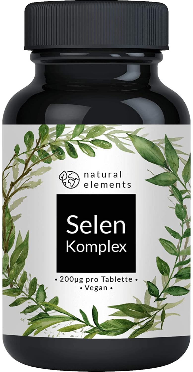natural elements Selenium Complex - 365 Tablets with 200μg Each - Premium Complex of Sodium Selenite and Selenomethionine خليط السيلينيوم 200 ميكروجرام للحباية _ مركب ممتاز من سيلينات الصوديوم وسيلينوميثيونين ، 365 حباية