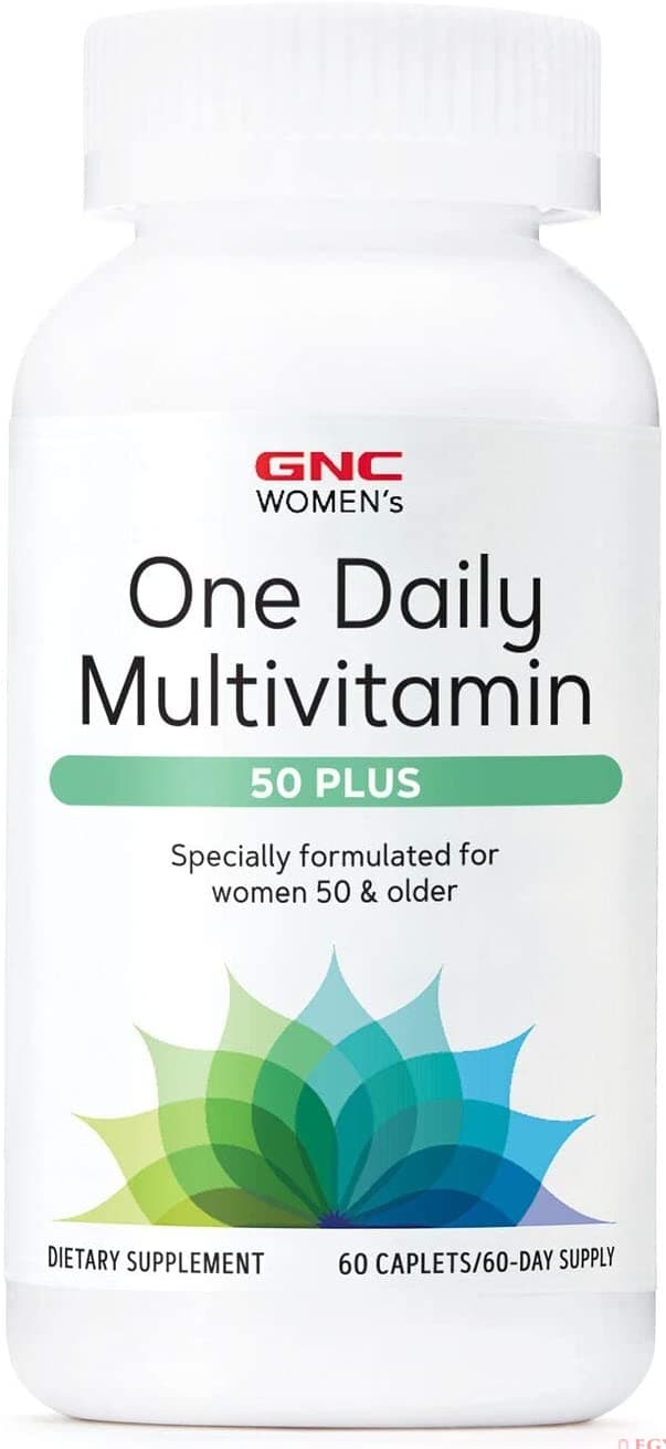 GNC Women's One Daily Multivitamin 50 Plus, 60 Caplets, Supports Women's Health Over 50 فيتامينات متعددة ، لتحسين صحة النساء فوق ال50 عام ، 60 كبسولة