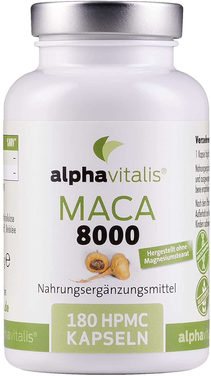 Alphavitalis Maca Gold Supplement | 8000mg High Potency Extract | 180 caps
