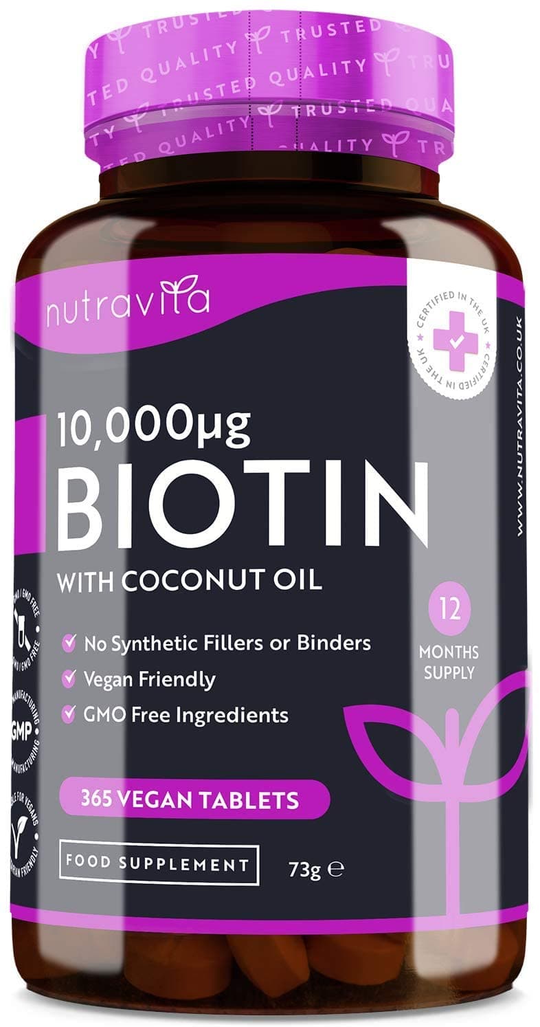 Nutravita | Biotin Hair Growth Supplement 12,000mcg | 365 Tablets