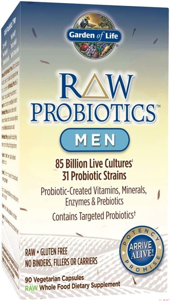 Garden of Life - RAW Probiotics Men - 90 Vegetarian Capsulesبروبيوتيك الخام للرجال ، 90 كبسولة نباتية