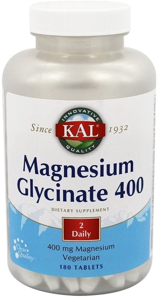 KAL Magnesium Glycinate 400 | 90 Serv. 180 CT جلايسينات الماغنيسيوم 400 مجم للجرعة ، 180 قرص