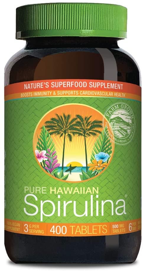 Nutrex Pure Hawaiian Spirulina 500 mg Superfood, 400 Tablets