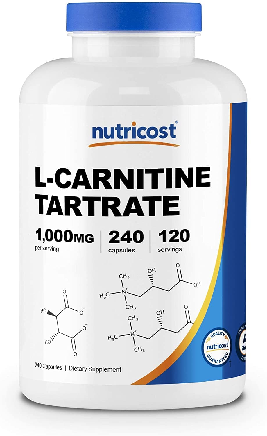 Nutricost L-Carnitine Tartrate 1000mg – 240 Capsules