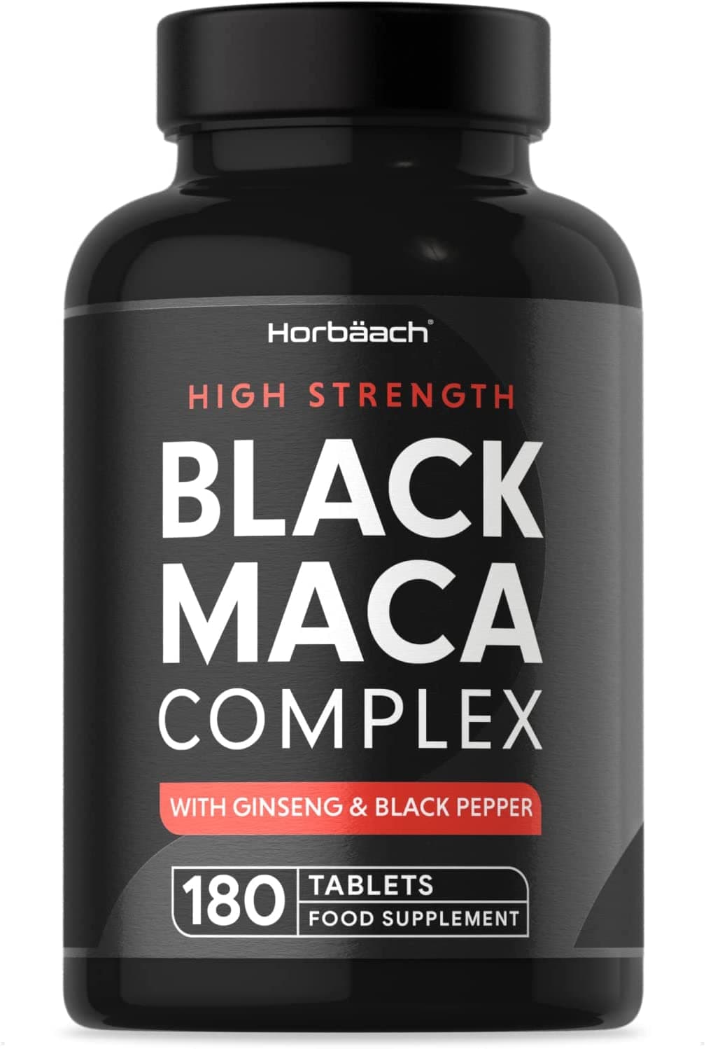 Black Maca Complex 6000mg | 180 Vegan Tablets | 100% Peruvian Black Maca, Maca Root Extract, Panax Ginseng & Black Pepper | Non-GMO, Gluten Free Supplement (6 Months Supply)