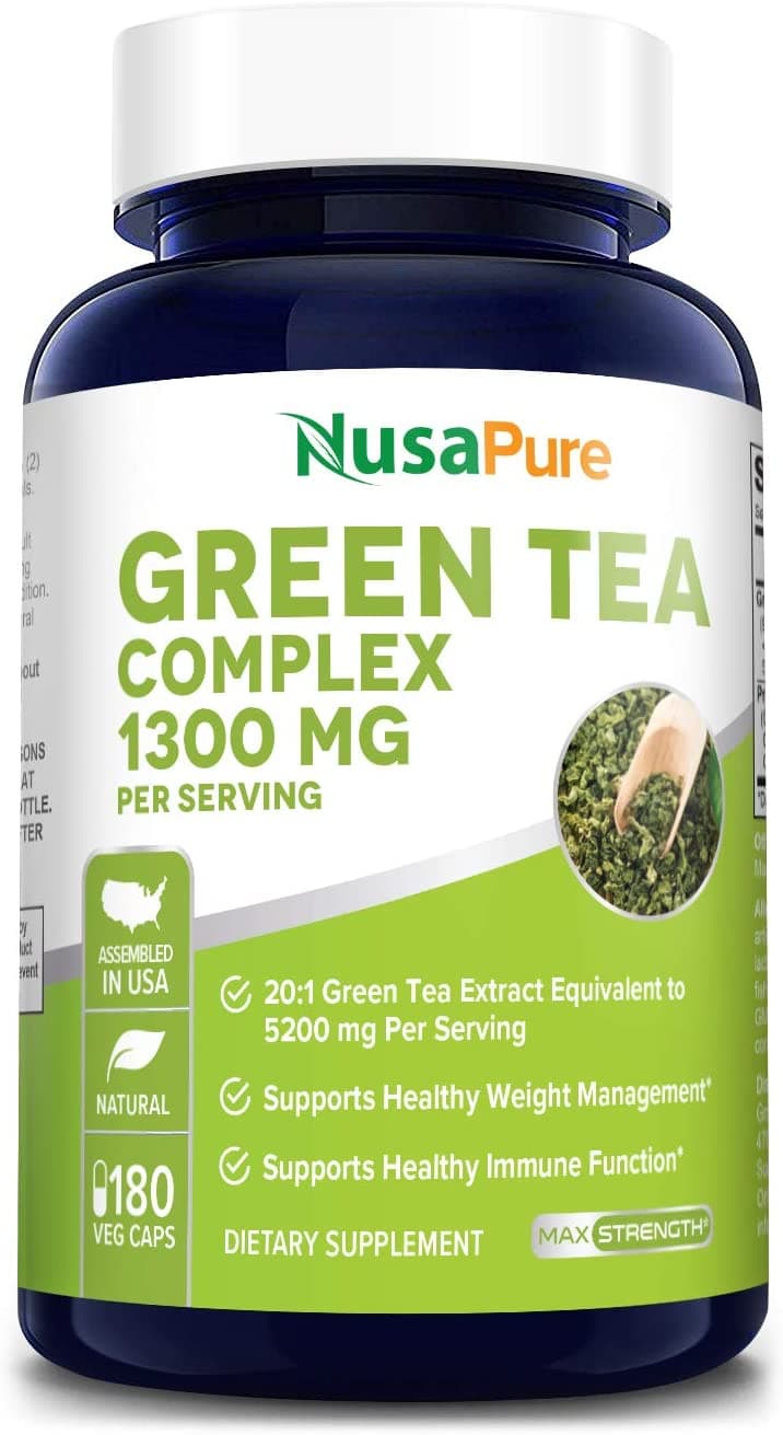 Green Tea Complex 1300mg 180 Veggie Caps (Non-GMO & Gluten-Free) with Green Coffee Bean, Caffeine, Raspberry Ketone, Garcinia نوسابيور 180 مجم من جرين تي كومبليكس، (خالٍ من العناصر المعدلة وراثيًا والغلوتين) مع حبوب القهوة الخضراء والكافيين والكيتون توت العليق والغرسنية