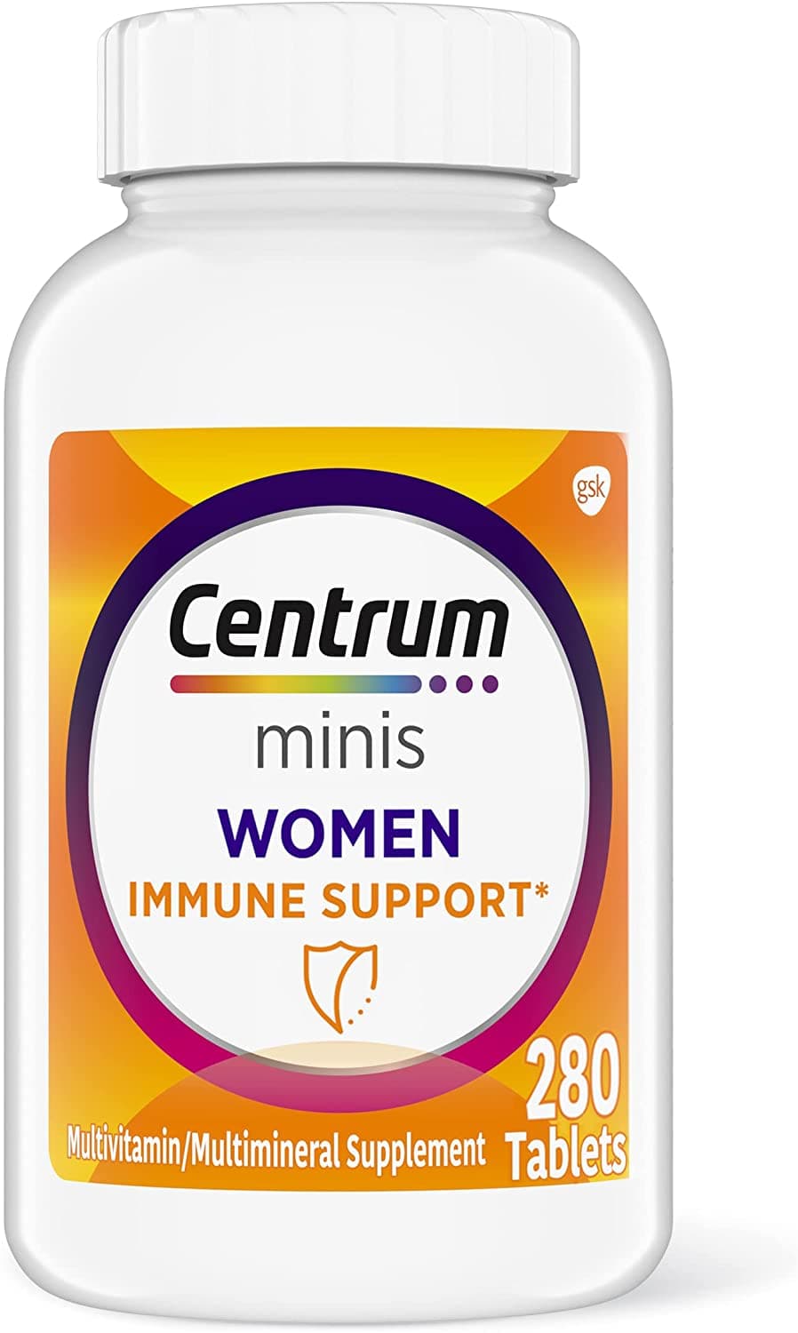 Centrum Minis Women's Daily Multivitamin for Immune Support with Zinc and Vitamin C, 280 Mini Tablets, 140 Day Supply فيتامينات متعددة الاستخدام اليومي للنساء من سنتروم ميني مع الزنك و فيتامين سي لدعم المناعة 280 قرص صغير تكفي لمدة 140 يوم
