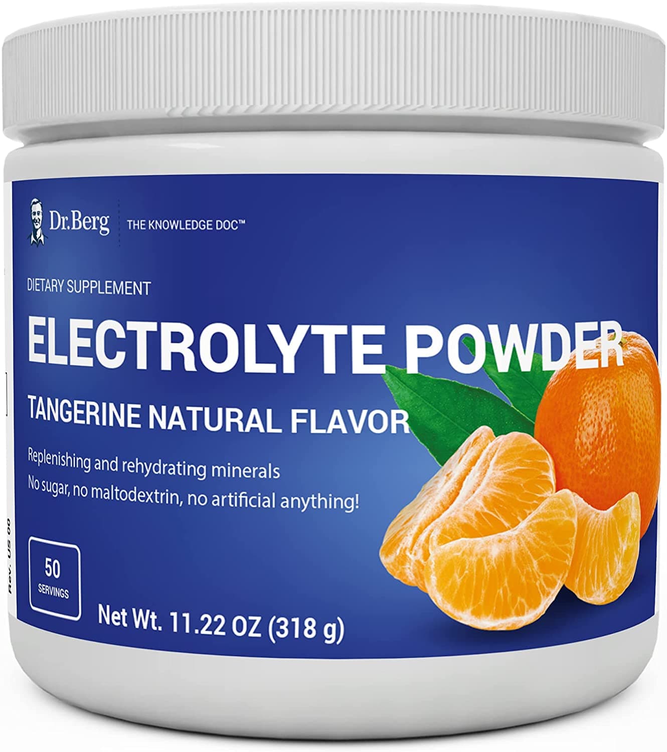 Dr. Berg's Electrolyte Powder, High Energy, Replenish & Rejuvenate Your Cells, 50 Servings  دكتور بيرج، مسحوق الألكتروليت الأصلى، الغنى بالعناصر المعدنية لزيادة إنتاج الطاقة و حفظ توازن العناصر فى الخلايا ،بطعم اليوسفى الطبيعى العضوى الرائع، 50جرعة