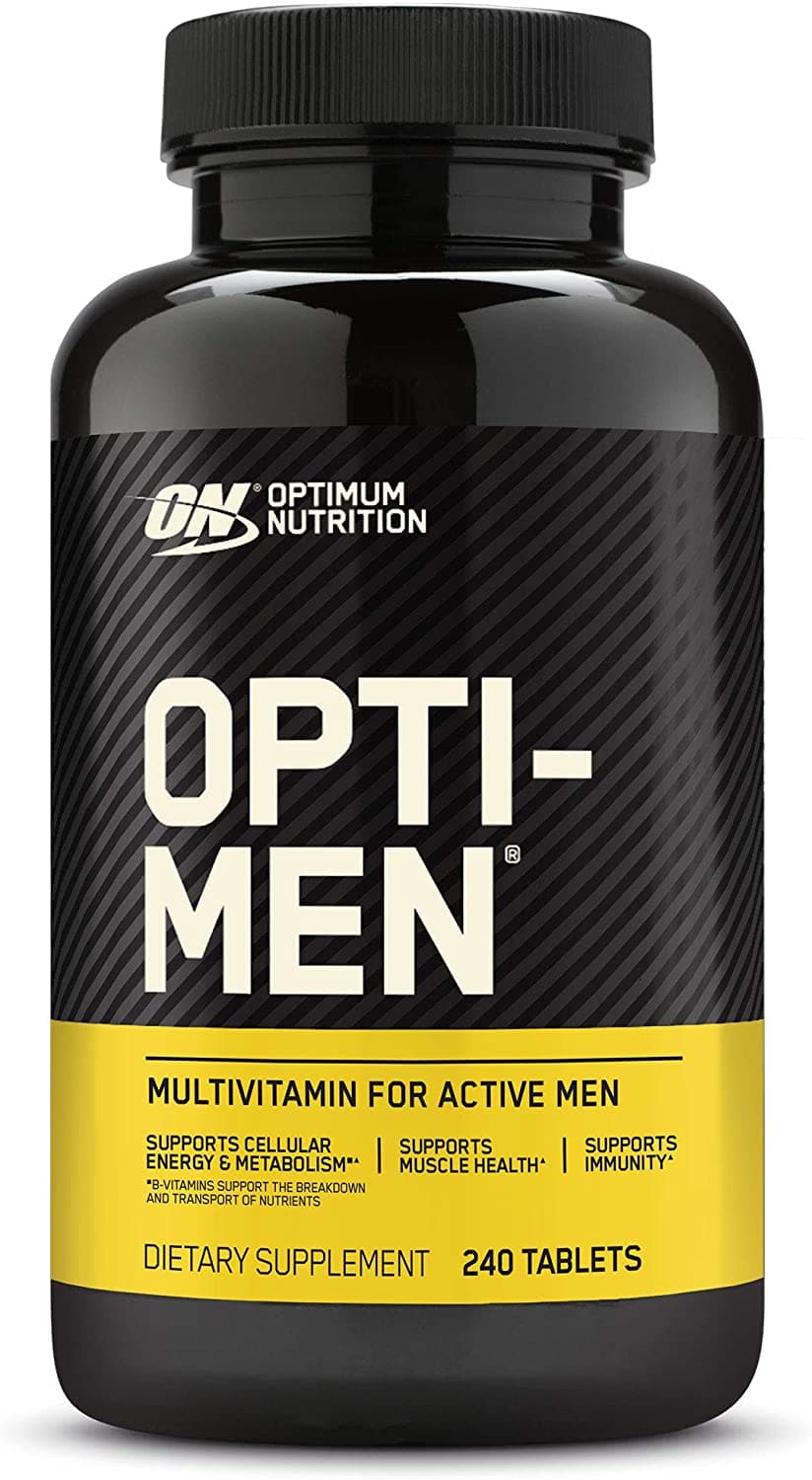 Optimum Nutrition Opti-Men, Vitamin C, Zinc and Vitamin D, E, B12 for Immune Support Men's Daily Multivitamin Supplement, 240 Count  اوبتى مين فيتامينات و أعشاب متعددة للرجال ، 240 قرص