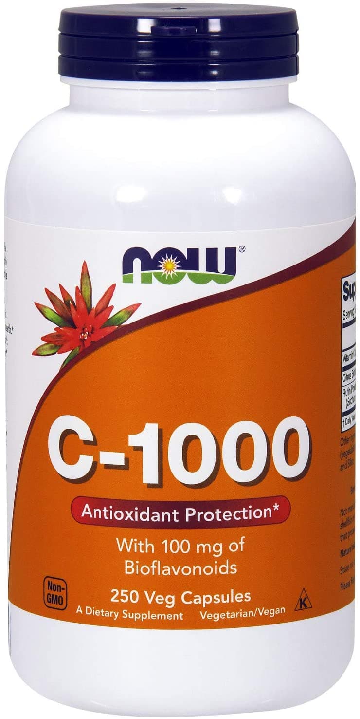 NOW Vitamin C-1,000 with 100 mg of Bioflavonoids, Antioxidant Protection | 250 Veg Capsules