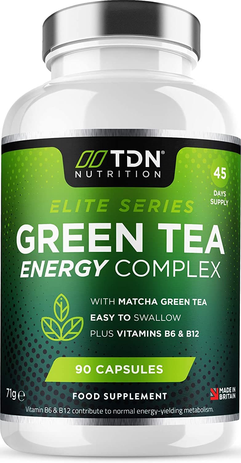 TDN Green Tea Plus Matcha Tea - for Energy & weight loss, 90 Capsules  كبسولات شاى أخضر مع شاى أخضر ماتشا 1600 مجم، لزيادة إنتاج الطاقة، وتقليل التعب والإرهاق، و لفقدان الوزن ،90كبسولة نباتية