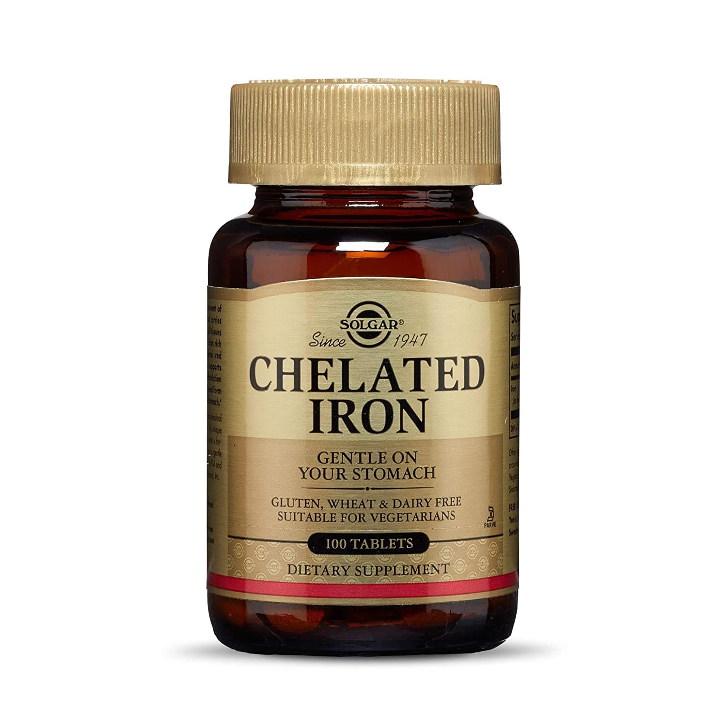 Solgar Chelated Iron 25 mg, 100 Tabletsكلاتيد الحديد تركيز 25 مج 100 قرص