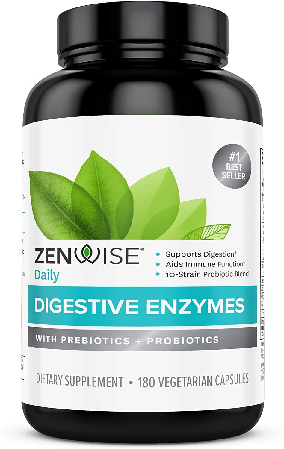 Zenwise Health Digestive Enzymes Plus Prebiotics & Probiotics | 180 Capsules