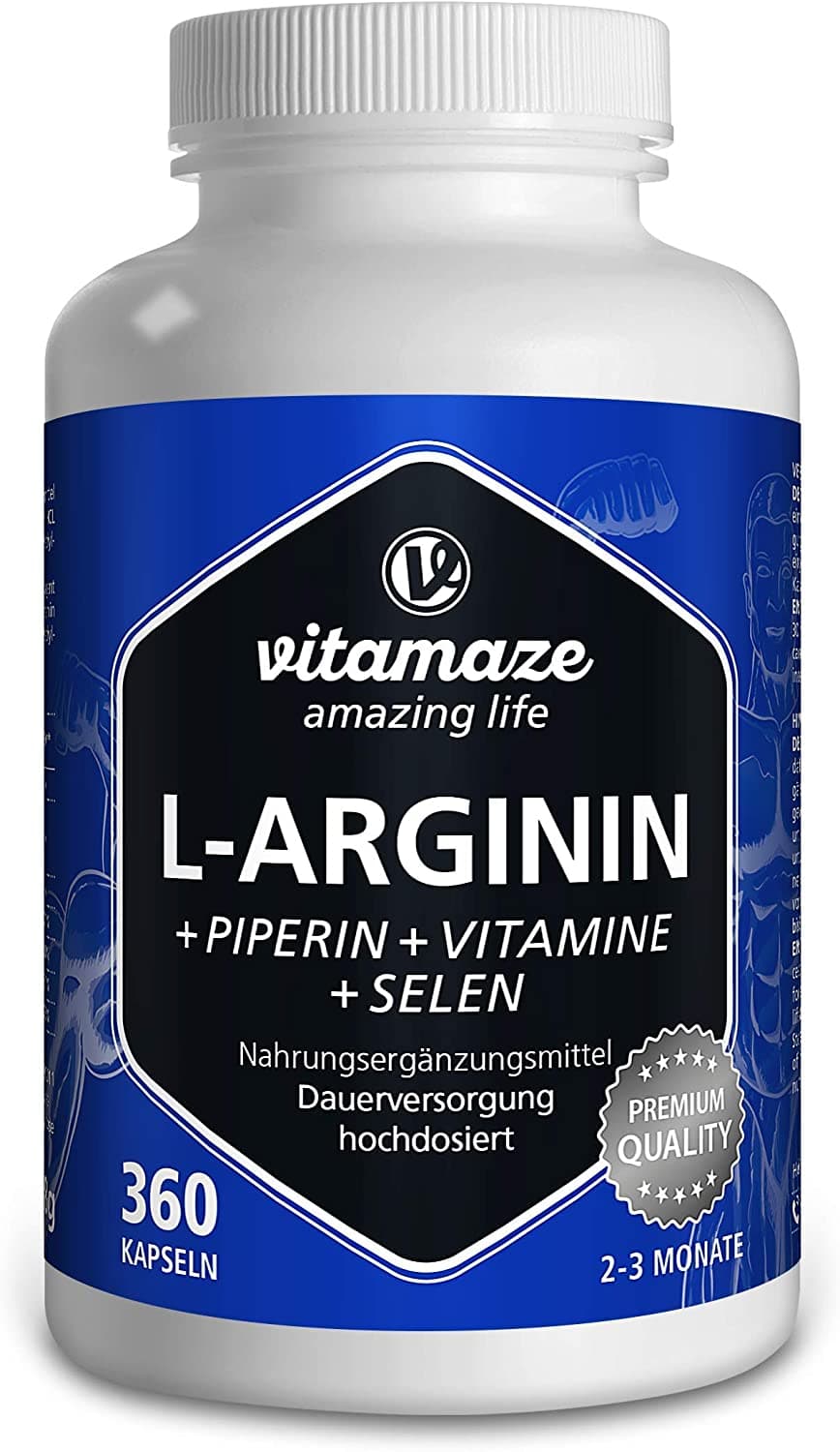 Vitamaze L-arginine with B6, B12, folic acid, selenium 360 capsules