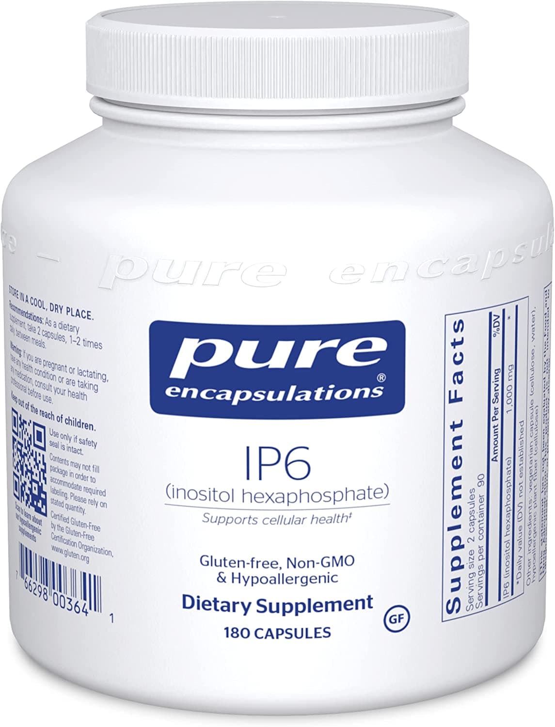 Pure Encapsulations IP6 (Inositol Hexaphosphate) | Hypoallergenic Antioxidant Support for Breast, Colon and Liver Cell Health | 180 Capsules