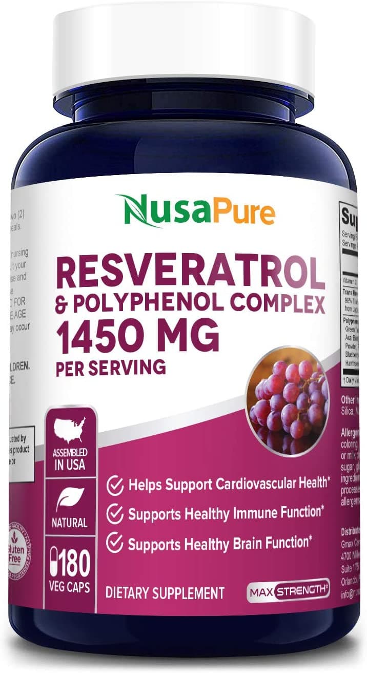 Nusapure Resveratrol & Polyphenol Complex 180 Capsules
