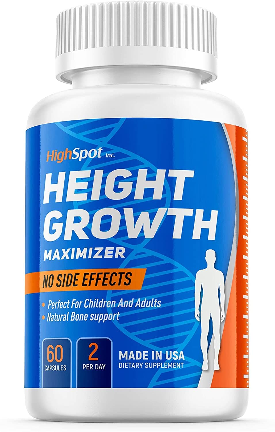 Highspot Height Growth Maximizer - Natural Peak Height - Organic Formula to Grow Taller - Height Pills To Bone Grow Process - Get Taller Supplement - Growth Pills To Make You Taller - Made In Usa اقصى نمو للطول طبيعيا ، بدون آثار جانبية ، تركيبة عضوية لنمو أطول للعظام ، حبوب النمو لتجعلك أطول ،60كبسولة