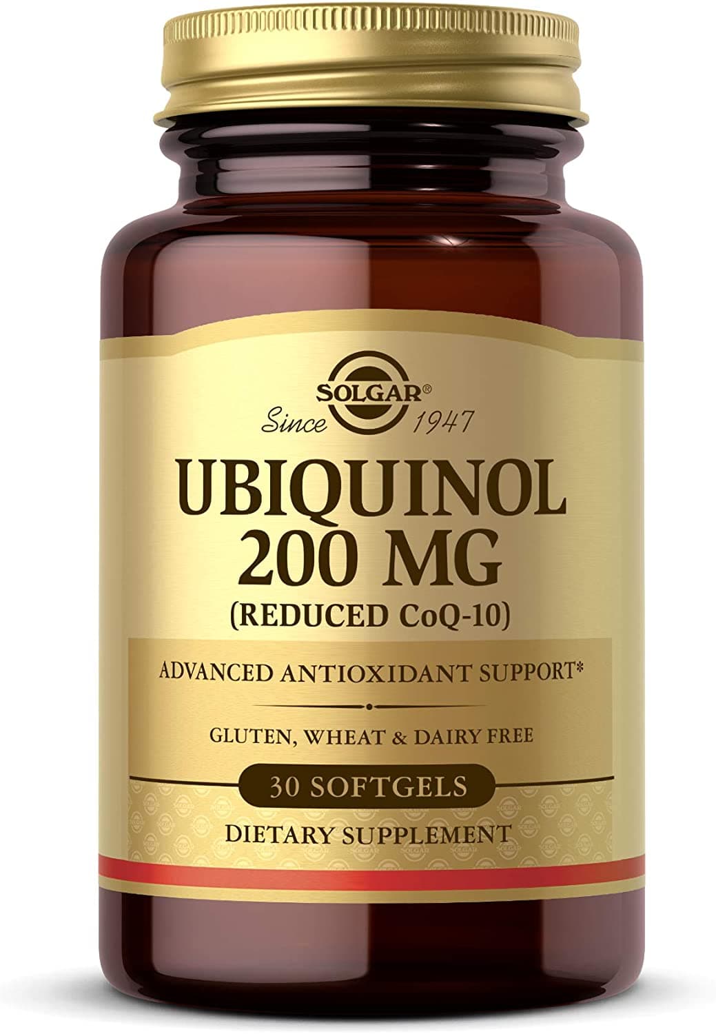 Solgar Ubiquinol 200mg, Promotes Heart and Brain Function - Supports Healthy Aging, 30 Softgels سولجار يوبيكوينول 200 مجم للكبسولة لتعزيز وظائف القلب والمخ ولصحة الشيخوخة 30 سوفت جيل