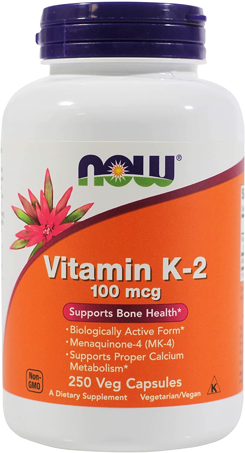 Now Vitamin K-2 100 mcg,250 Veg Capsules ناو فيتامين ك2 100 ميكروجرام للكبسولة ،لصحة العظام والجهاز الدورى ، 250 كبسولة نباتية