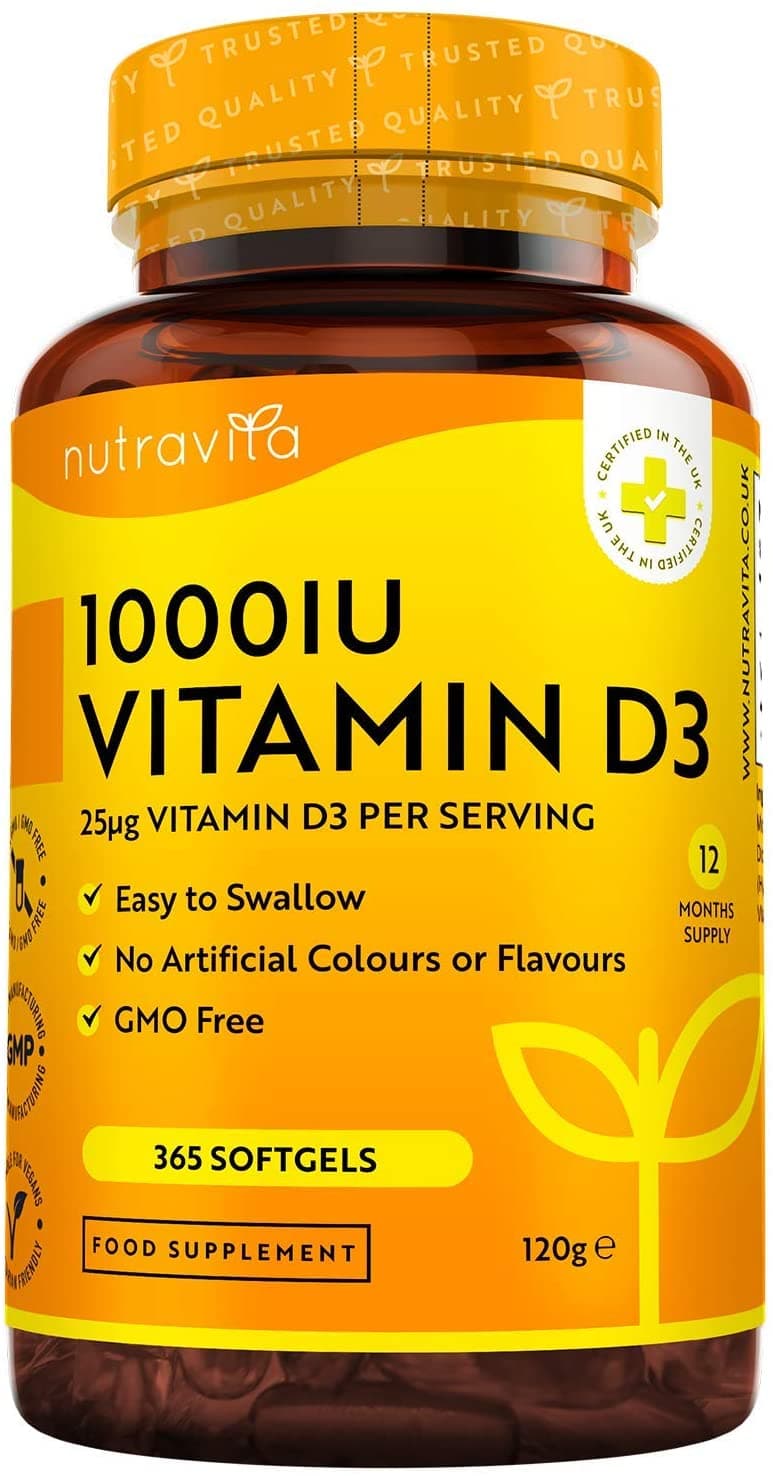 Nutravita Vitamin D3-1000 IU (25mcg) –For vitamin d3 deficiency- 365 Softgels فيتامين د3 1000 وحدة دولية ، لصحة الجهاز المناعى والعظام والأسنان والعضلات 365 سوفت جيل