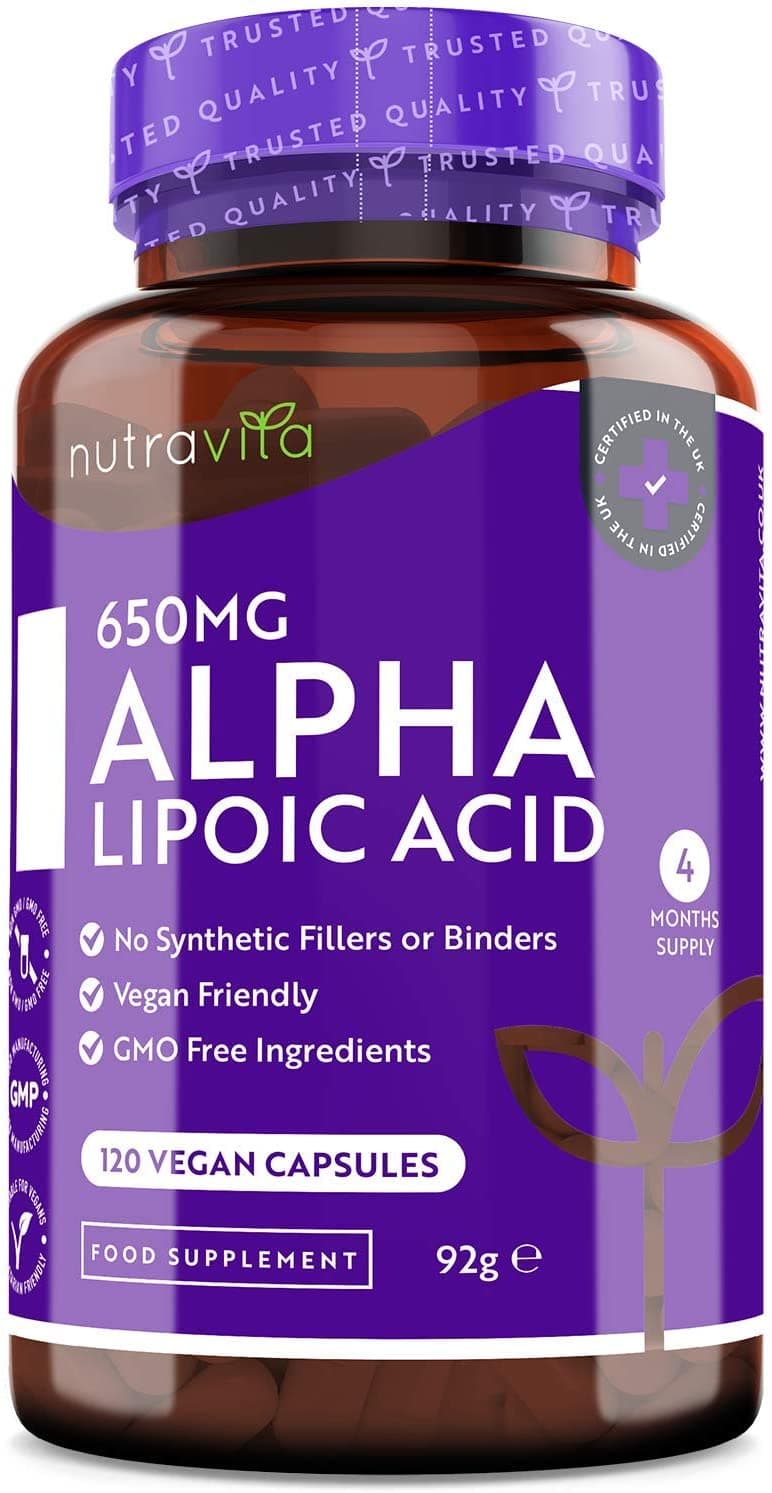 Nutravita Alpha Lipoic Acid 650mg – 120 Capsules  حمض الفا ليبويك 650 مجم ، طبيعى 100% ، بدون إضافات ، 120 كبسولة نباتية