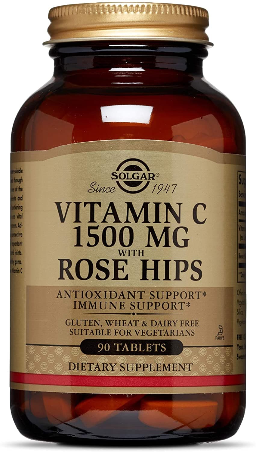 Solgar Vitamin C 1500 mg (1.5 grams) with Rose Hips - 90 Tablets سولجر فيتامن ج 1500 مجم للجرعة مع ثمار الورد ، 90 حباية