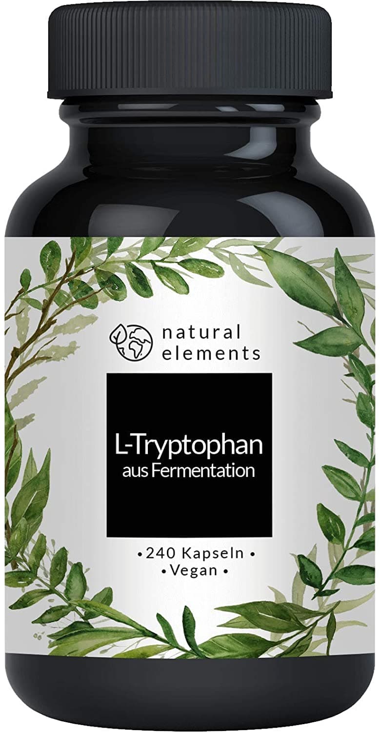 Natural elements | Vegan L-Tryptophan 500mg | Mood & Sleep Support | 240 Caps