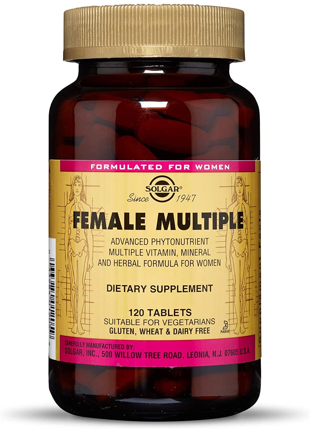 Solgar Female Multiple - Multivitamins and Multiminerals for Women, 120 Tablets