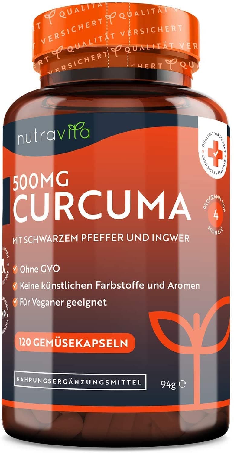 Nutravita Curcumin 520 mg – Turmeric Curcumin Equivalent Approx. 25,000 mg turmeric,120 Capsules  خلاصة الكركمين95% ، 520 مجم من الكركمين ما يعادل 25,000مجم من الكركم بالاضافة الى الزنجبيل والفلفل الاسود، مضاد للأكسدة ويحارب الإلتهابات ، ولصحة القلب والمفاصل ، 120 كبسولة