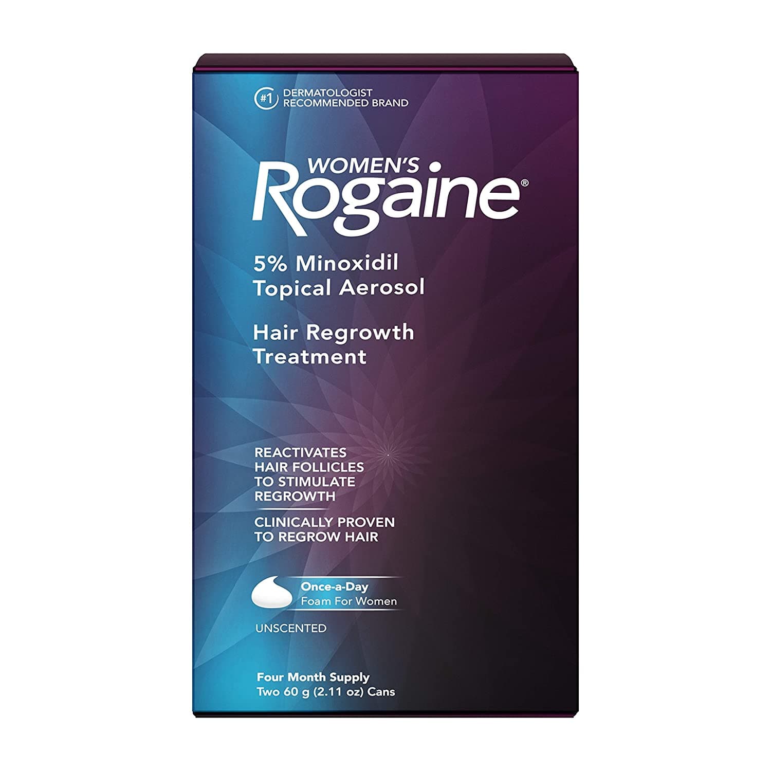 Women's Rogaine 5% Minoxidil Foam for Hair loss 4-Month Supply