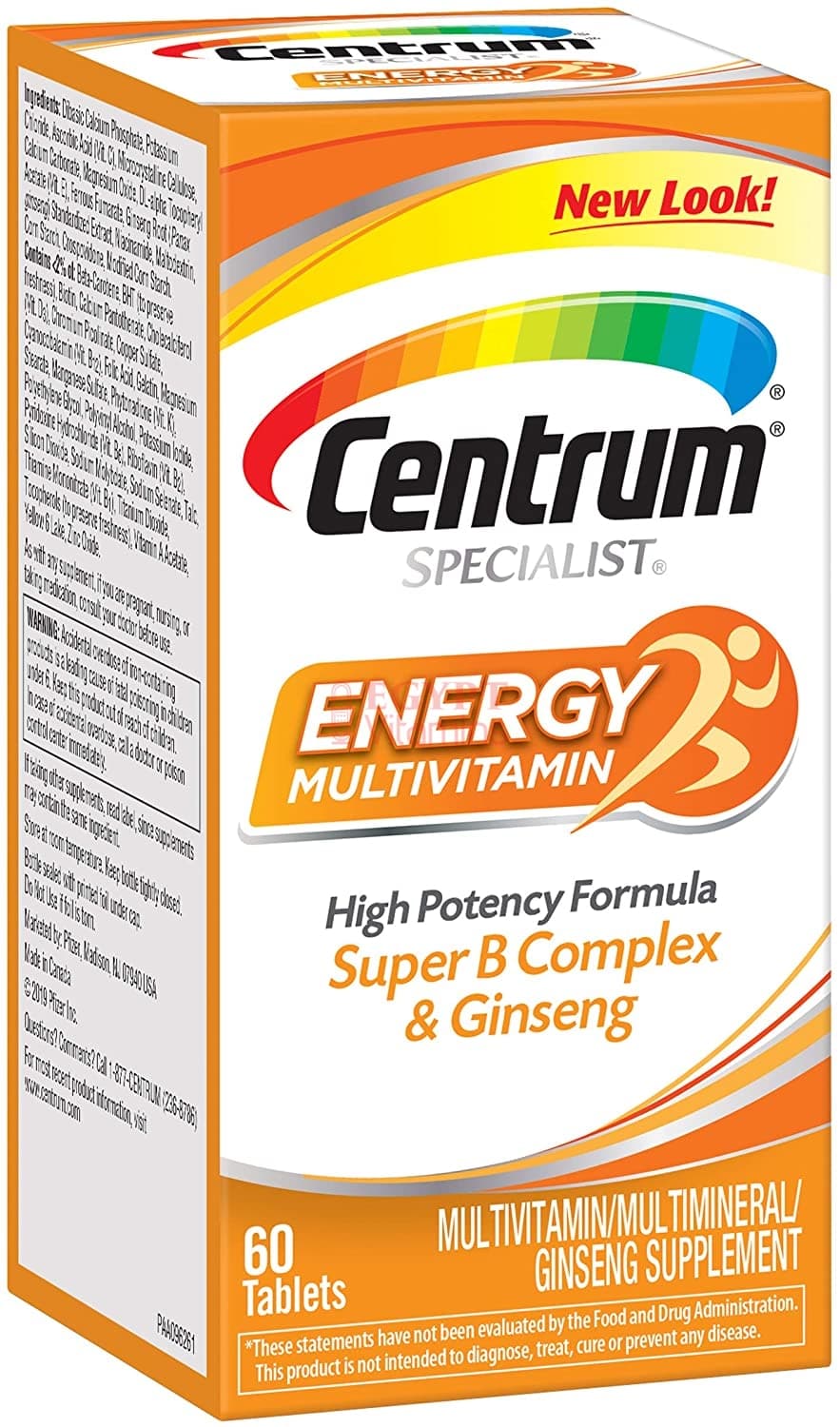 Centrum Specialist Energy Complete Multivitamin / Multimineral Supplement - 60 Tablets سنتروم الطاقة المتخصصة ، فيتامينات و معادن متعددة لزيادة إنتاج الطاقة ، 60 حبايه
