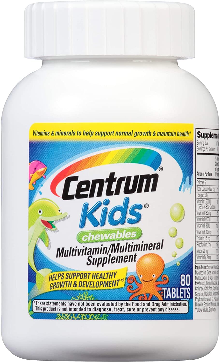 Centrum Kids Chewable Multivitamin for Kids | 80 Count