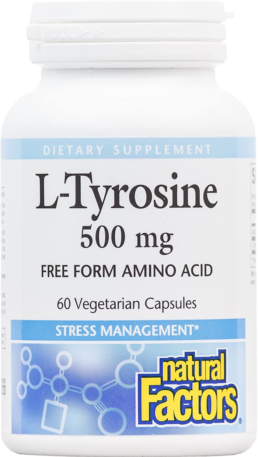 Natural Factors - L-Tyrosine, Supports Stress Management, 60 Vegetarian Capsules تيروسين لدعم وظائف المخ 60 كبسولة نباتية
