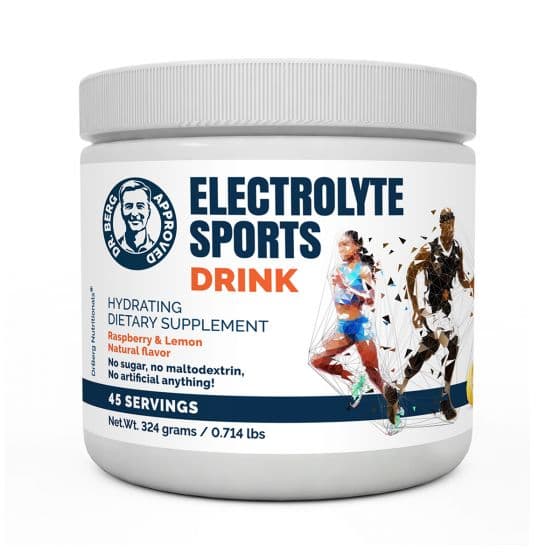 Dr Bergs Electrolyte Sports Drink Raspberry & Lemon مشروب الالكتروليت الرياضى ، بطعم الراسبيرى والليمون ، 45 جرعة