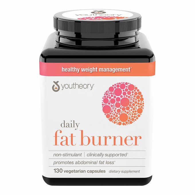 Youtheory Daily Fat Burner Vegetarian Capsules, Healthy Weight Management, 130 ct يوث ثيرى حارق الدهون بطريقة صحية وفاعلية عالية 130 كبسولة