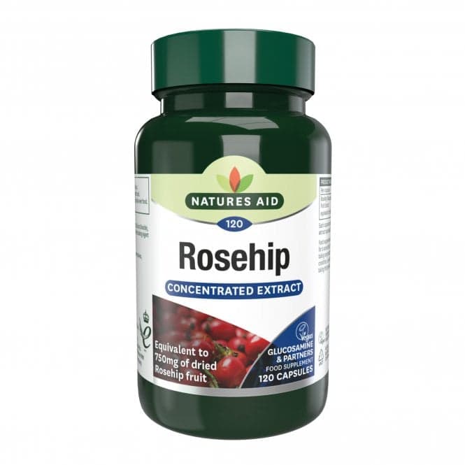 Natures Aid Rosehip 750 mg, Rosa Canina Extract, Vegan, 120 Capsules