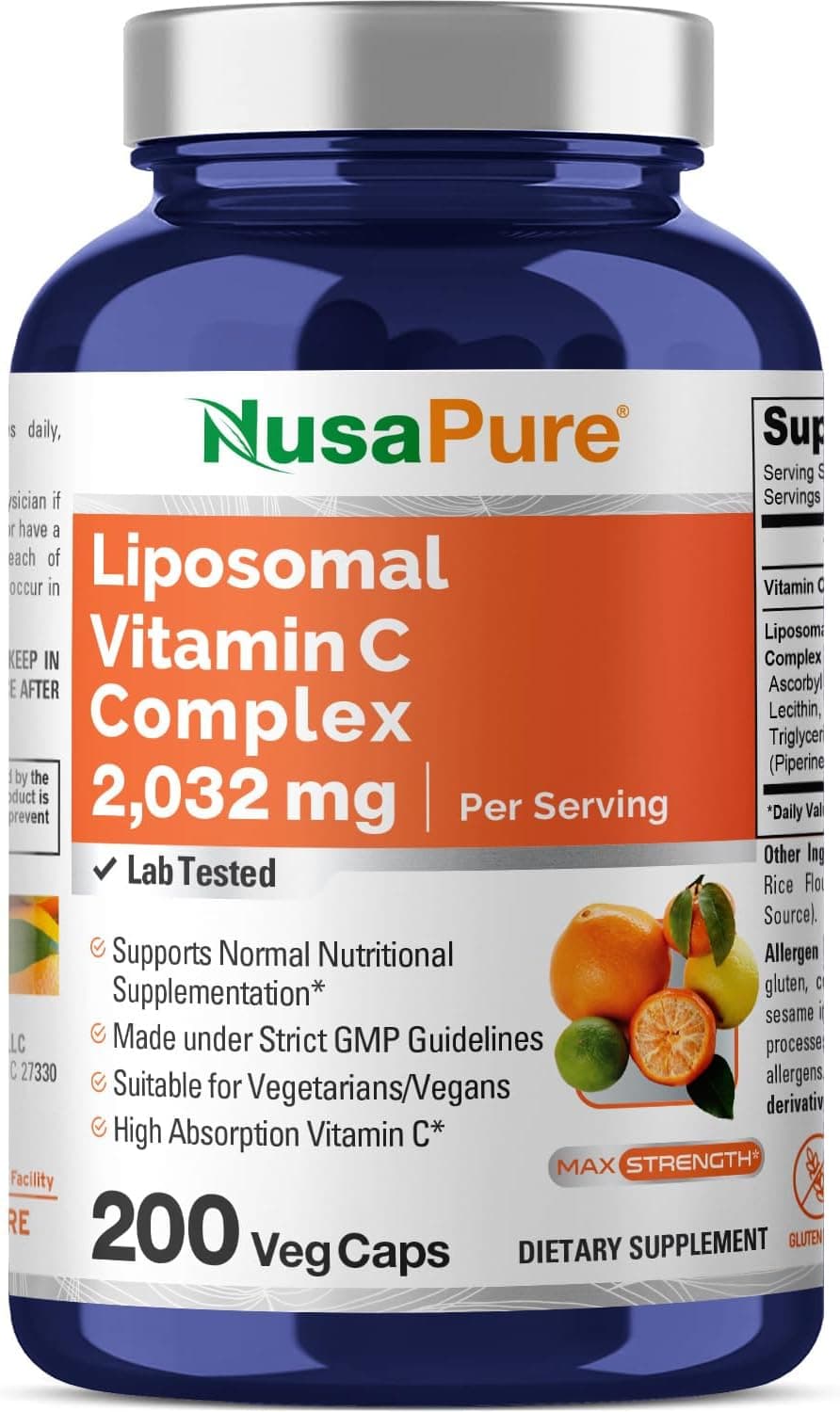 NusaPure Liposomal Vitamin C 2032 mg 200 Capsules