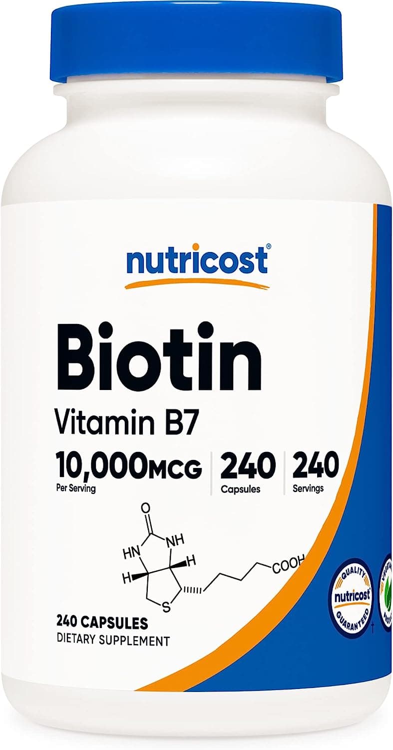 Nutricost Biotin (Vitamin B7) 10000mcg , 240 Capsules