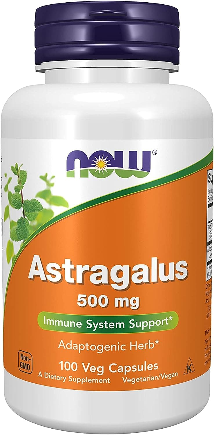 NOW Supplements Astragalus 500 mg | Immune Support - 100 Capsules
