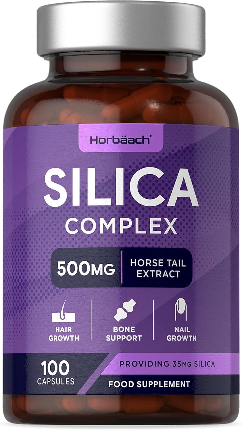 Horbaach | Silica 500mg for Hair, Skin, Nails | 120 Caps