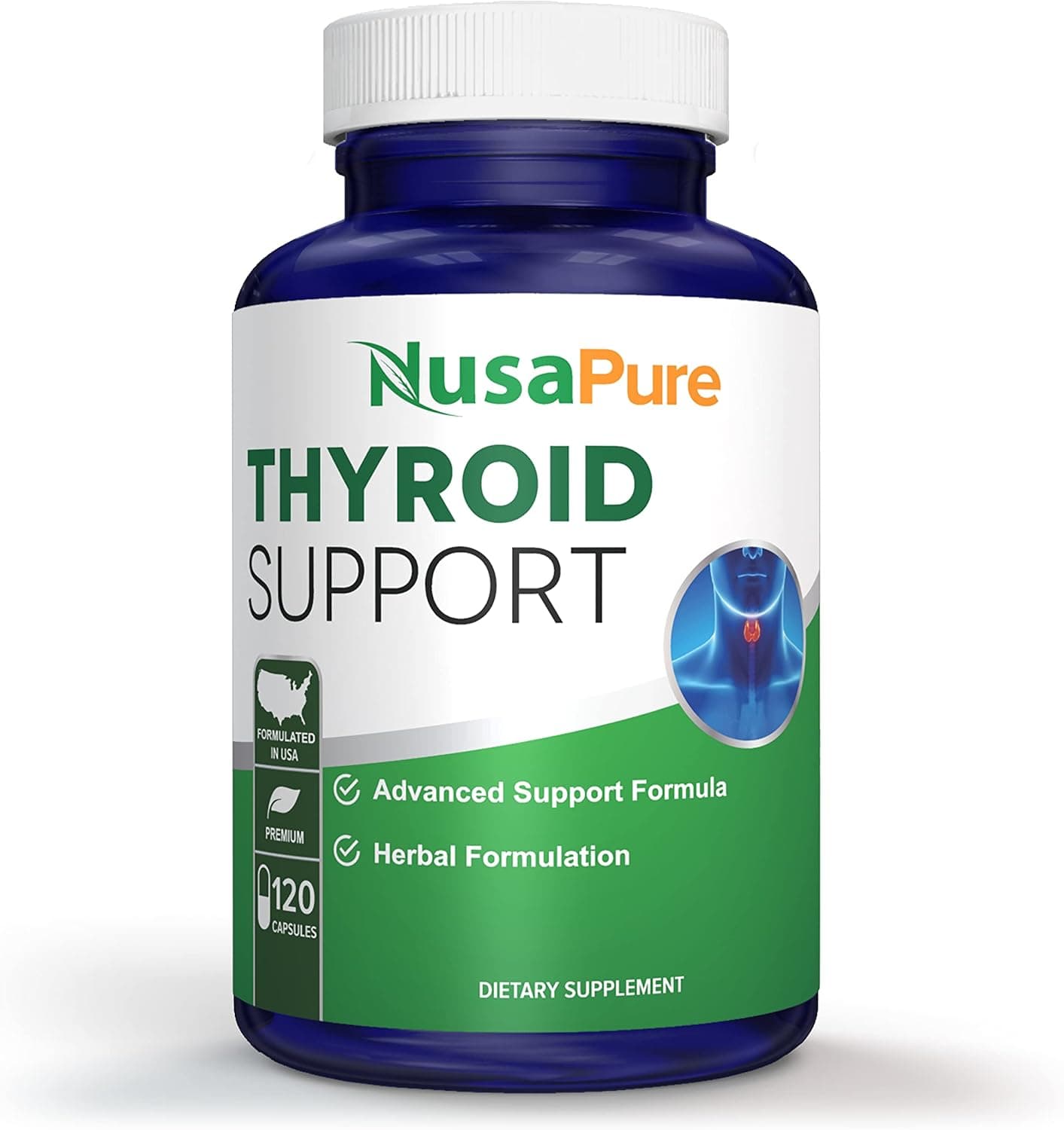 NusaPure | Thyroid Support Supplement with Iodine & Ashwagandha | 120 caps